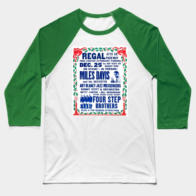 Vintage Jazz Christmas Concert Poster (Chicago, 1959) Baseball T-Shirt by Scum & Villainy